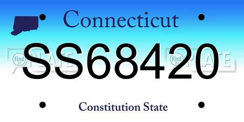 SS68420 Connecticut License Plate