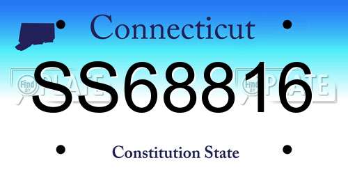SS68816 Connecticut License Plate