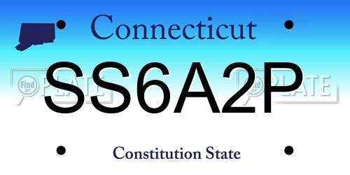 SS6A2P Connecticut License Plate