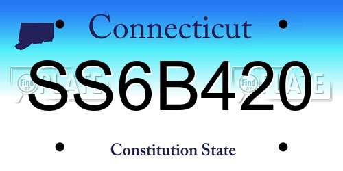 SS6B420 Connecticut License Plate
