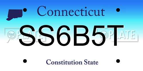 SS6B5T Connecticut License Plate