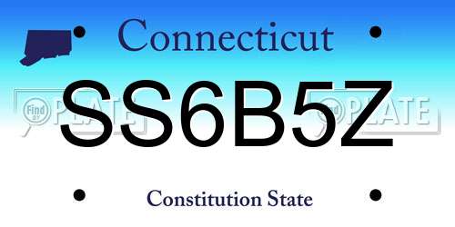 SS6B5Z Connecticut License Plate