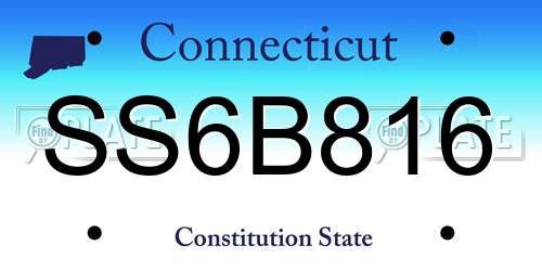 SS6B816 Connecticut License Plate