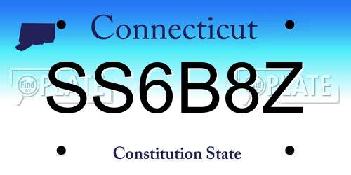SS6B8Z Connecticut License Plate