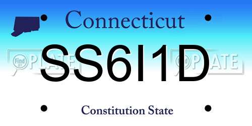 SS6I1D Connecticut License Plate