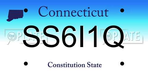 SS6I1Q Connecticut License Plate