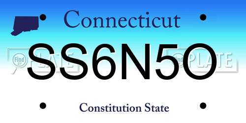 SS6N5O Connecticut License Plate