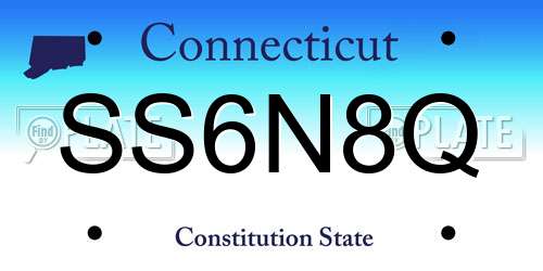 SS6N8Q Connecticut License Plate