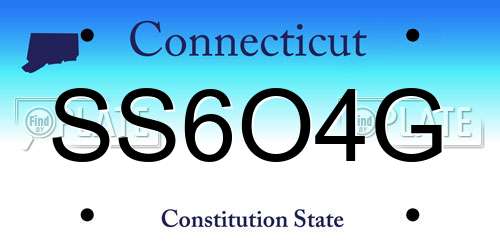 SS6O4G Connecticut License Plate