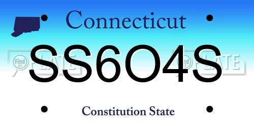 SS6O4S Connecticut License Plate
