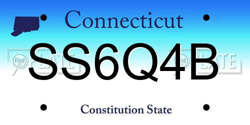 SS6Q4B Connecticut License Plate