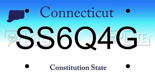 SS6Q4G Connecticut License Plate