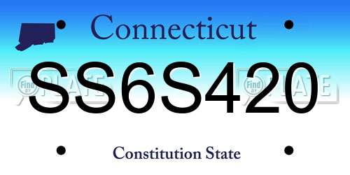 SS6S420 Connecticut License Plate