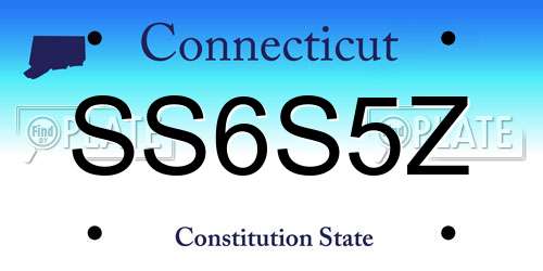 SS6S5Z Connecticut License Plate