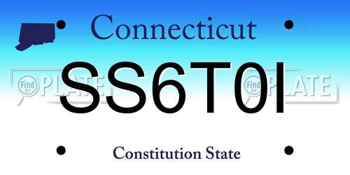SS6T0I Connecticut License Plate