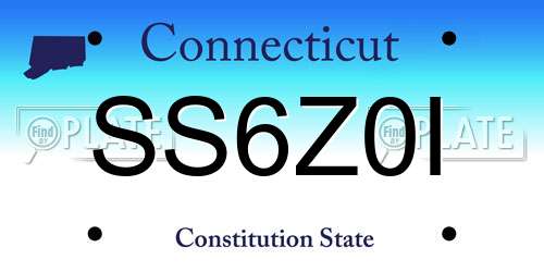 SS6Z0I Connecticut License Plate