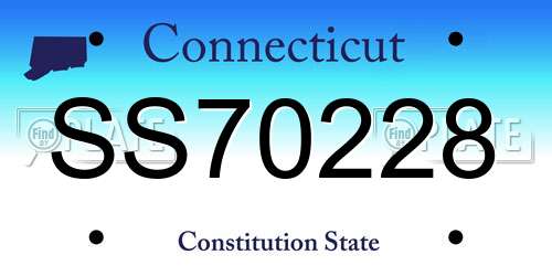 SS70228 Connecticut License Plate