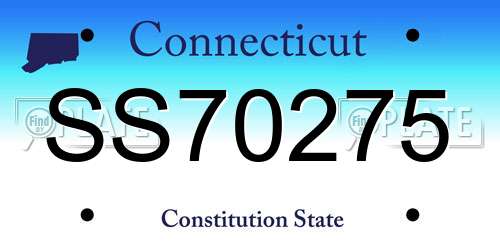 SS70275 Connecticut License Plate