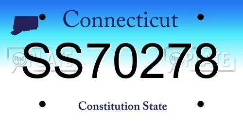 SS70278 Connecticut License Plate