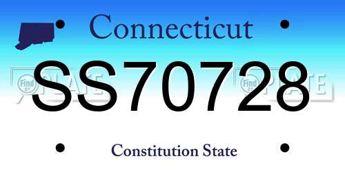 SS70728 Connecticut License Plate