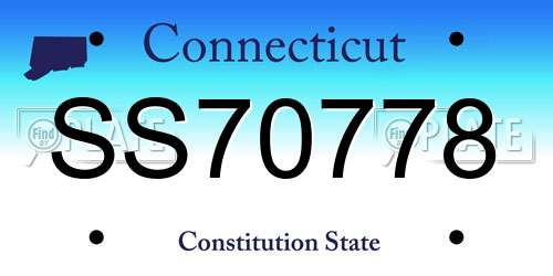 SS70778 Connecticut License Plate