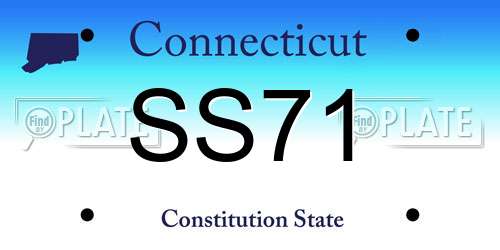 SS71 Connecticut License Plate