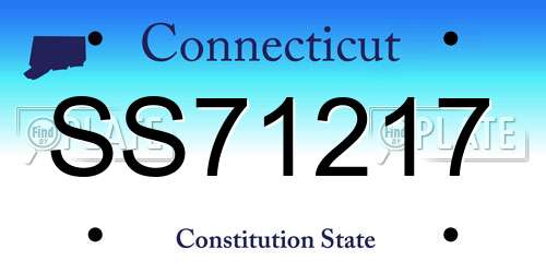 SS71217 Connecticut License Plate