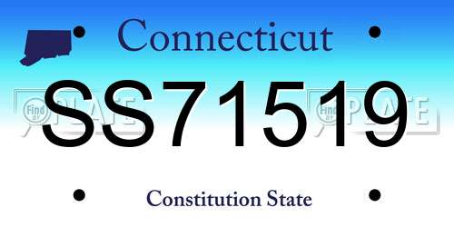 SS71519 Connecticut License Plate