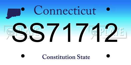 SS71712 Connecticut License Plate