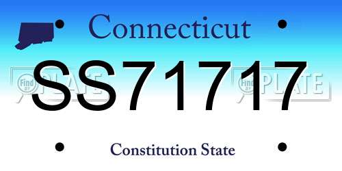 SS71717 Connecticut License Plate