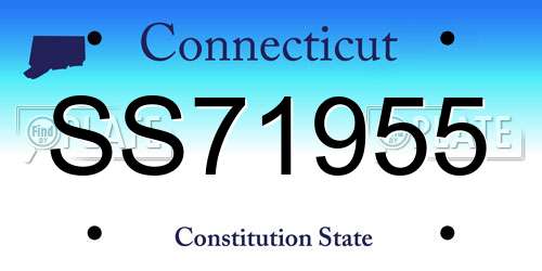 SS71955 Connecticut License Plate