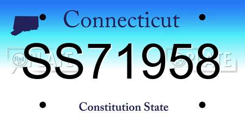 SS71958 Connecticut License Plate