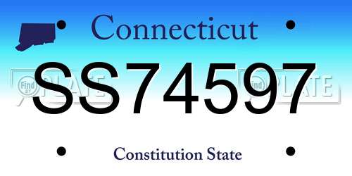 SS74597 Connecticut License Plate
