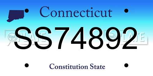 SS74892 Connecticut License Plate