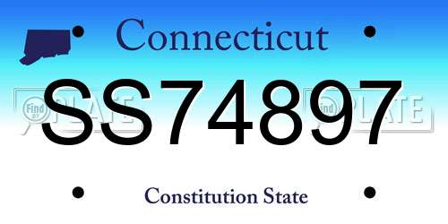 SS74897 Connecticut License Plate