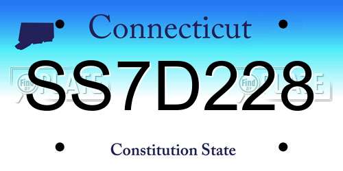 SS7D228 Connecticut License Plate