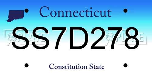 SS7D278 Connecticut License Plate