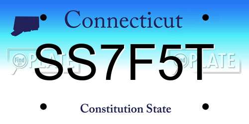 SS7F5T Connecticut License Plate