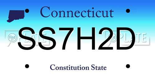 SS7H2D Connecticut License Plate
