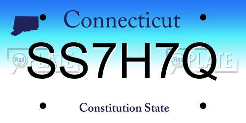 SS7H7Q Connecticut License Plate