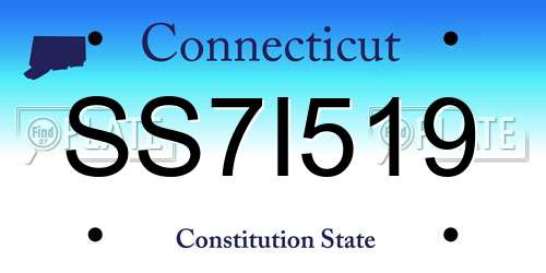 SS7I519 Connecticut License Plate