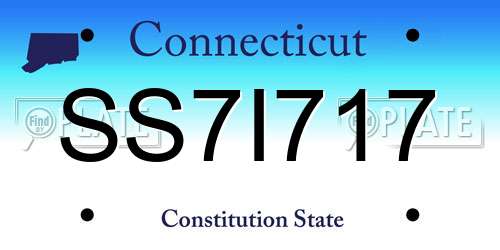 SS7I717 Connecticut License Plate