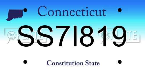 SS7I819 Connecticut License Plate