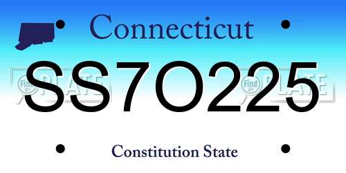 SS7O225 Connecticut License Plate