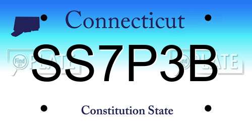 SS7P3B Connecticut License Plate