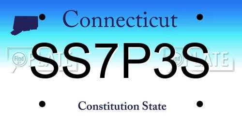 SS7P3S Connecticut License Plate