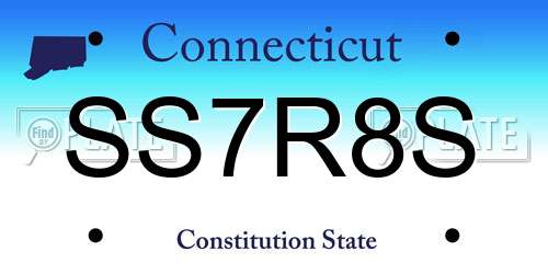 SS7R8S Connecticut License Plate