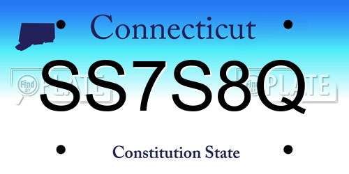 SS7S8Q Connecticut License Plate