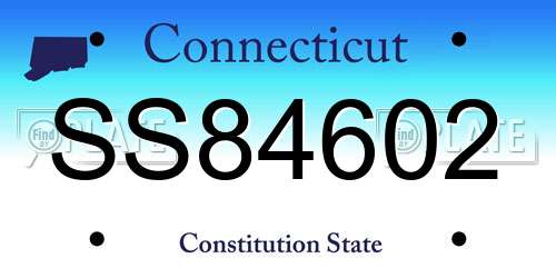 SS84602 Connecticut License Plate