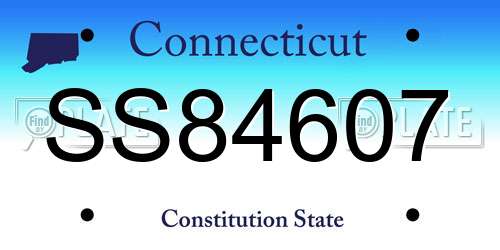 SS84607 Connecticut License Plate